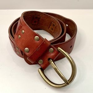 GENUINE LEATHER Belt - brown- size M